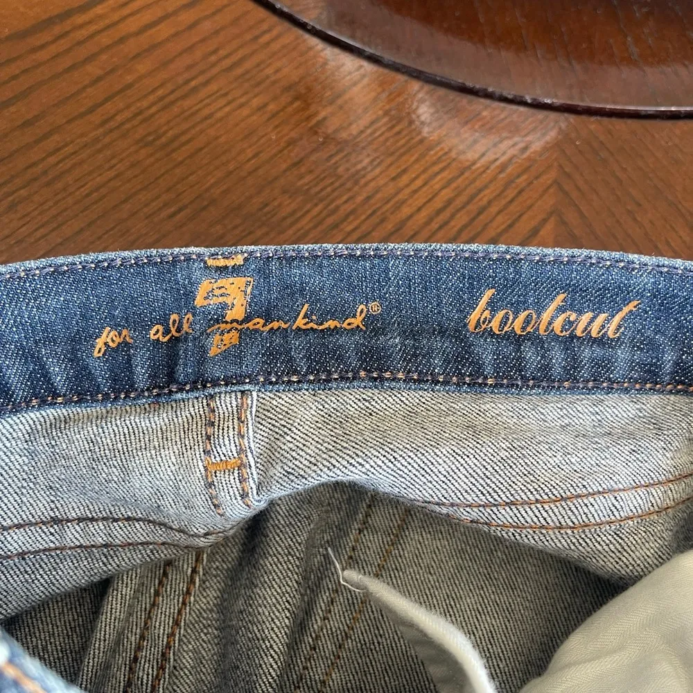 7 For All Mankind Blue Flare Jeans - Image 6