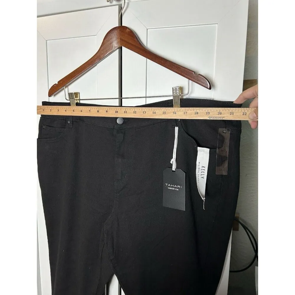 Tahari Women’s Black Jeans Kelly Mid‎ Rise Skinny Stretchy Denim 22W New - Image 5