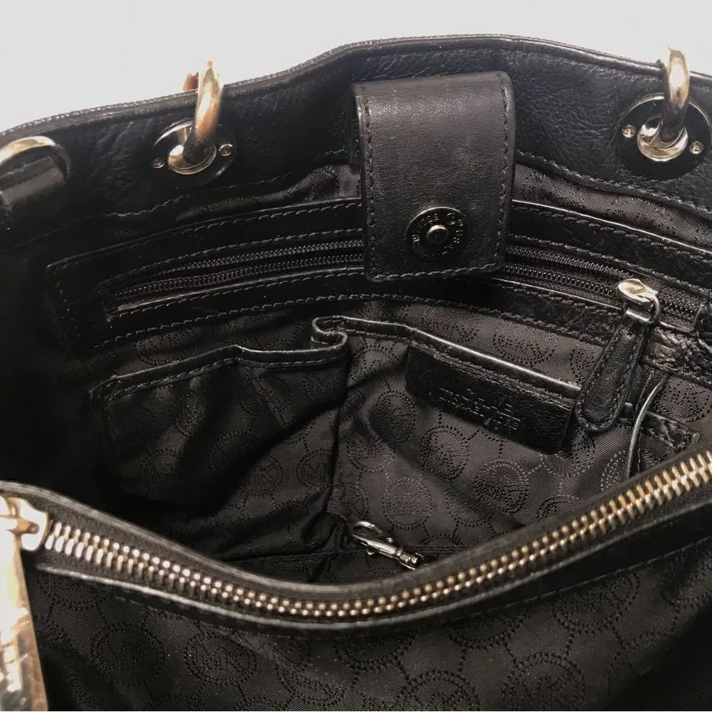 MICHAEL Michael Kors monogram black leather Cynthia tote handbag - Image 7