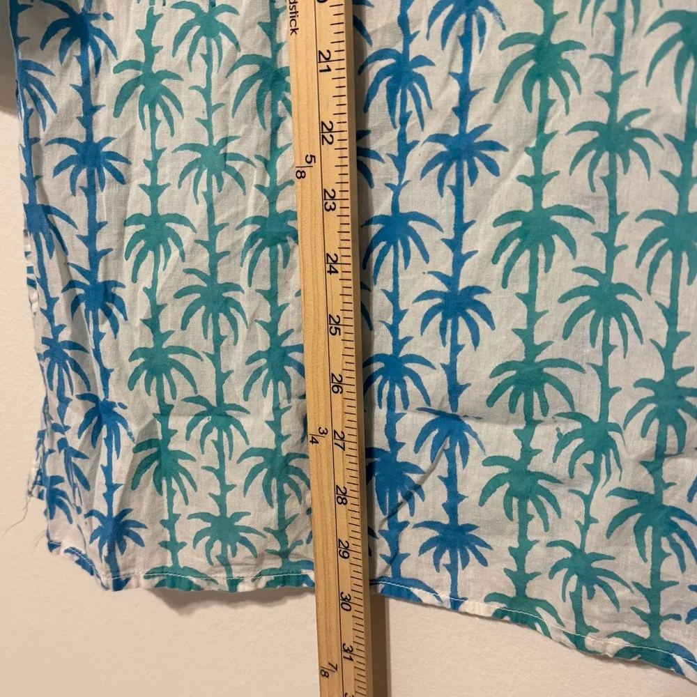 Roller Rabbit Tropical Tunic Size Small Coverup Palm Tree Beach Summer Top Blue - Image 8