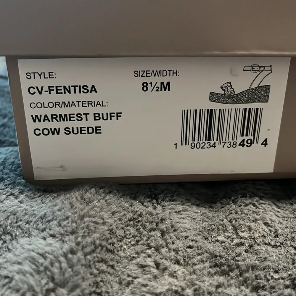 NIB Women’s Crown Vintage Suede/Cork Espadrille Sandal Size 8.5M Tan - Image 9