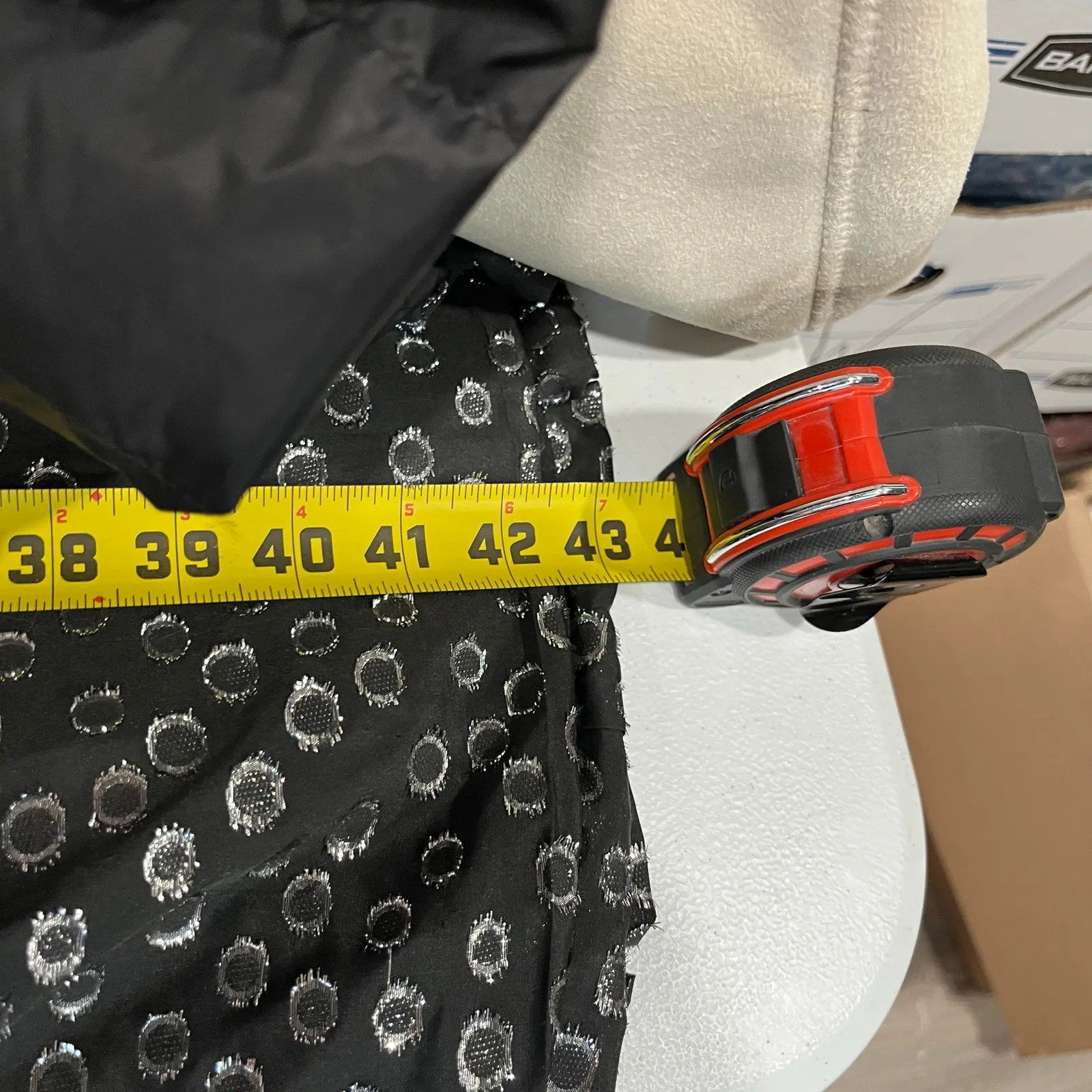 Jcrew Black Raised Polka Dot Midi Dress Neck Tie Womens Size 6 Side Zip - Image 5