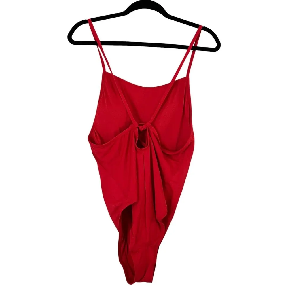 NWT Andie Swim Cherry Red The Paloma One Piece Tie Back Swimsuit Sz XL - Image 3