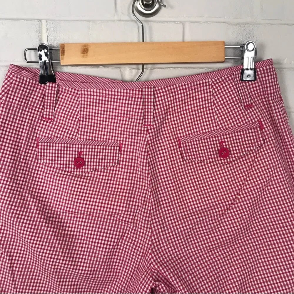 Talbots Pink Gingham Casual Chino Shorts Size 4P - Image 5