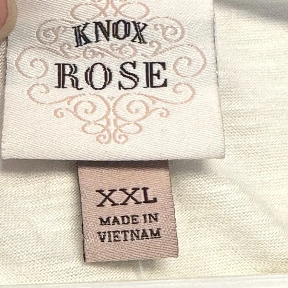 Knox Rose White Bohemian Lace Off White Cream Pullover Tunic Shirt XXL NWT #0398 - Image 7