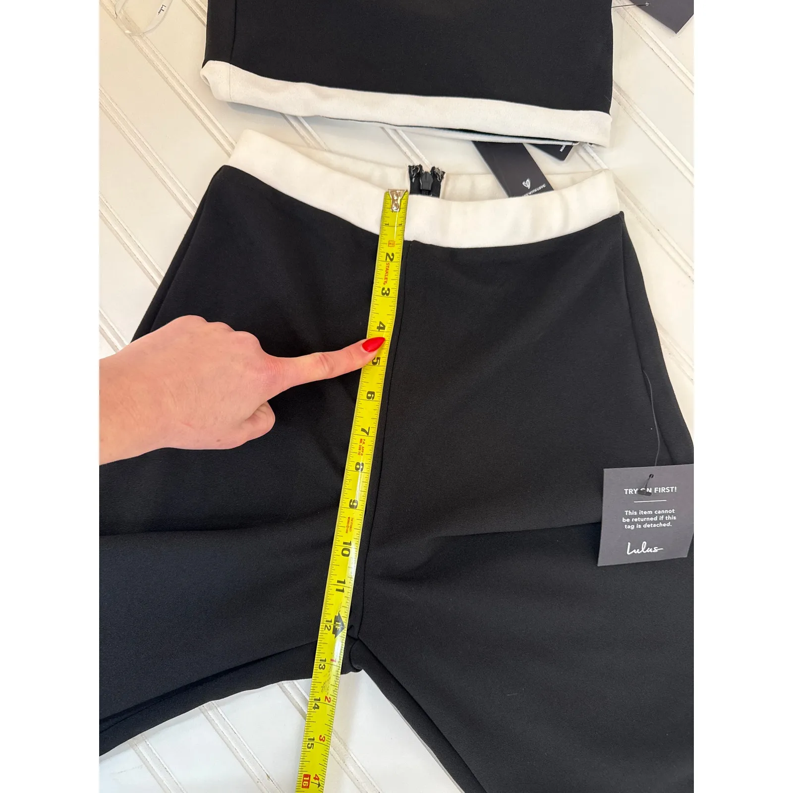 NWT Lulus Set for Perfection Black Color Block Two-Piece Jumpsuit Party Size XS - Image 7