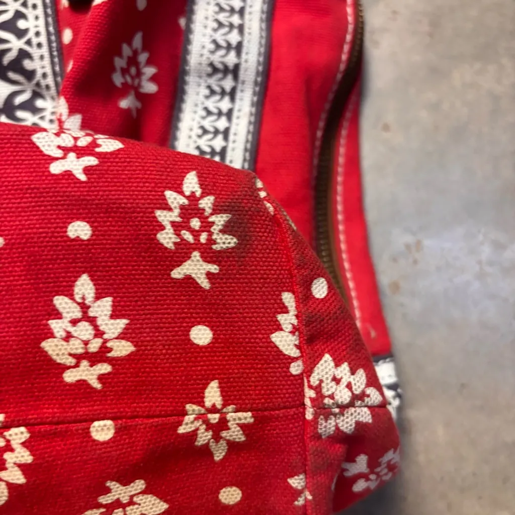 Tommy Hilfiger Vintage 90s Y2K Purse Red Blue Tote Expandable Bandana - Image 7