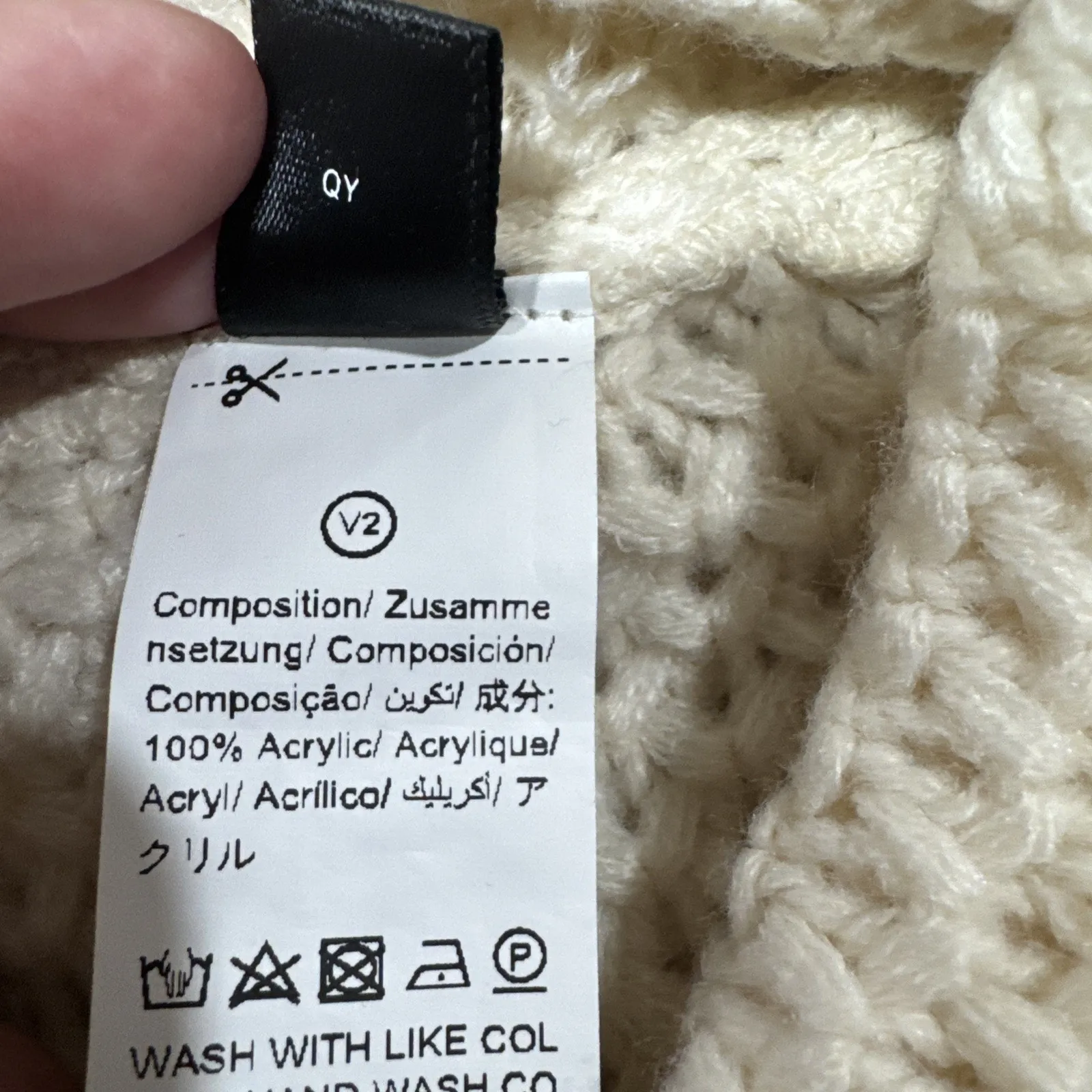 Shein Womens Turtleneck Batwing Sleeve Knit Poncho Size 6 Beige Sweater Relaxed - Image 11