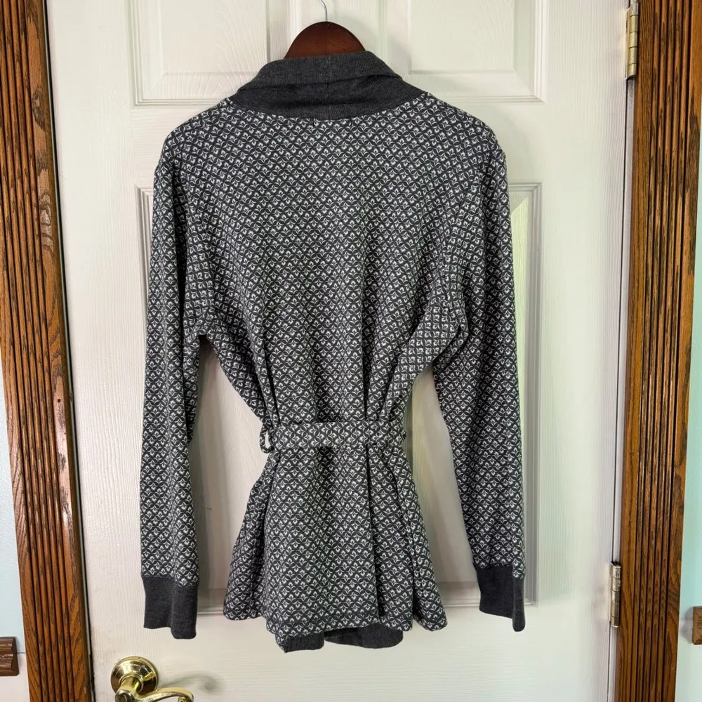 Cuddl Duds Shawl Collar Cardigan Open Front Tie Waist Cozy Jacket Medium - Image 10