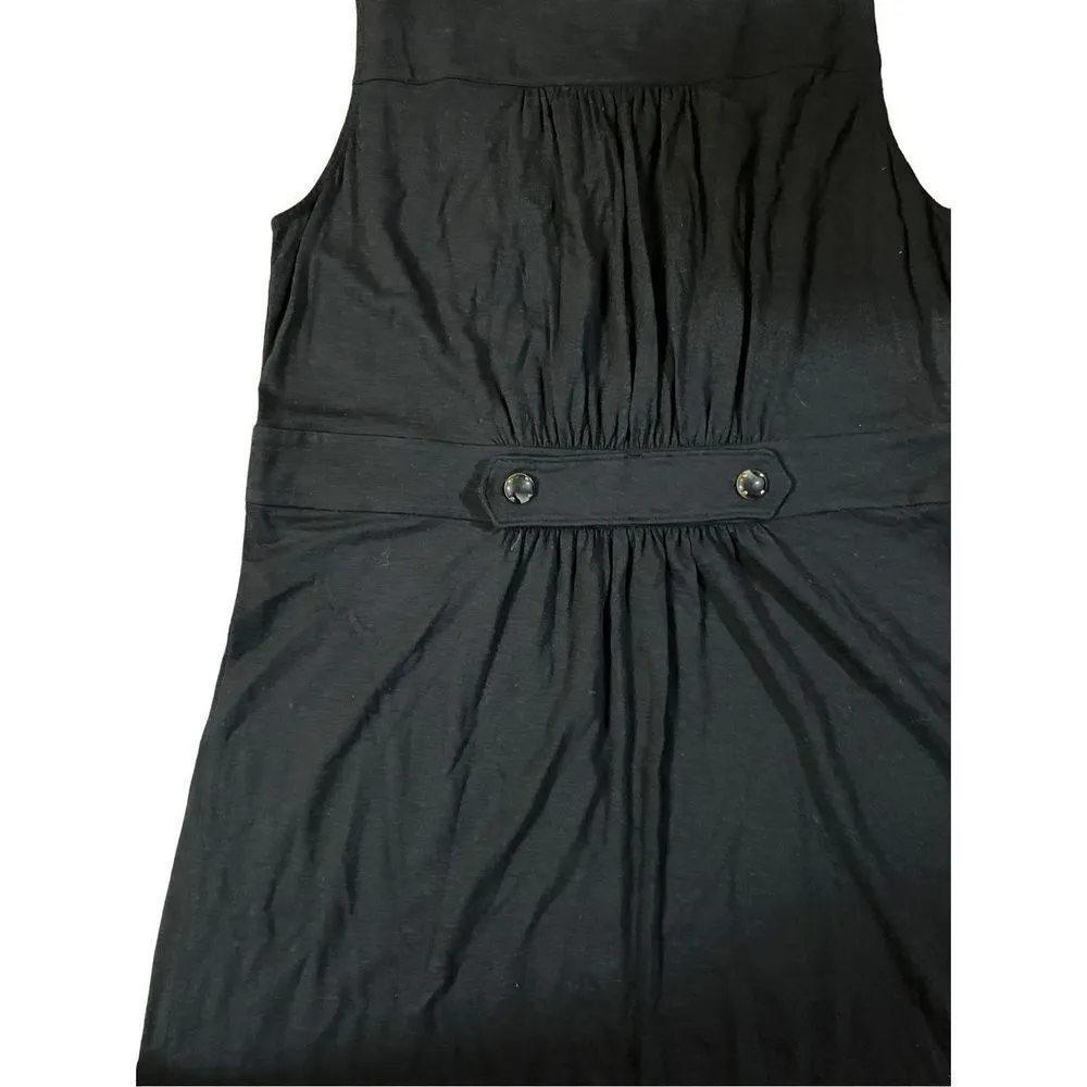 Juicy Couture black sleeveless y2k sheath dress with cinched front size XL wool - Image 4