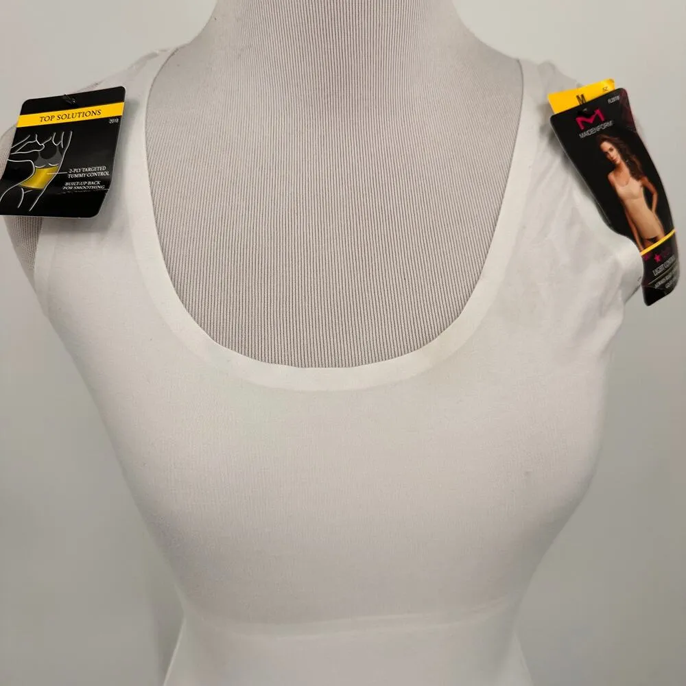 Maidenform White Light Control Tank Top New with tags Size Medium - Image 2