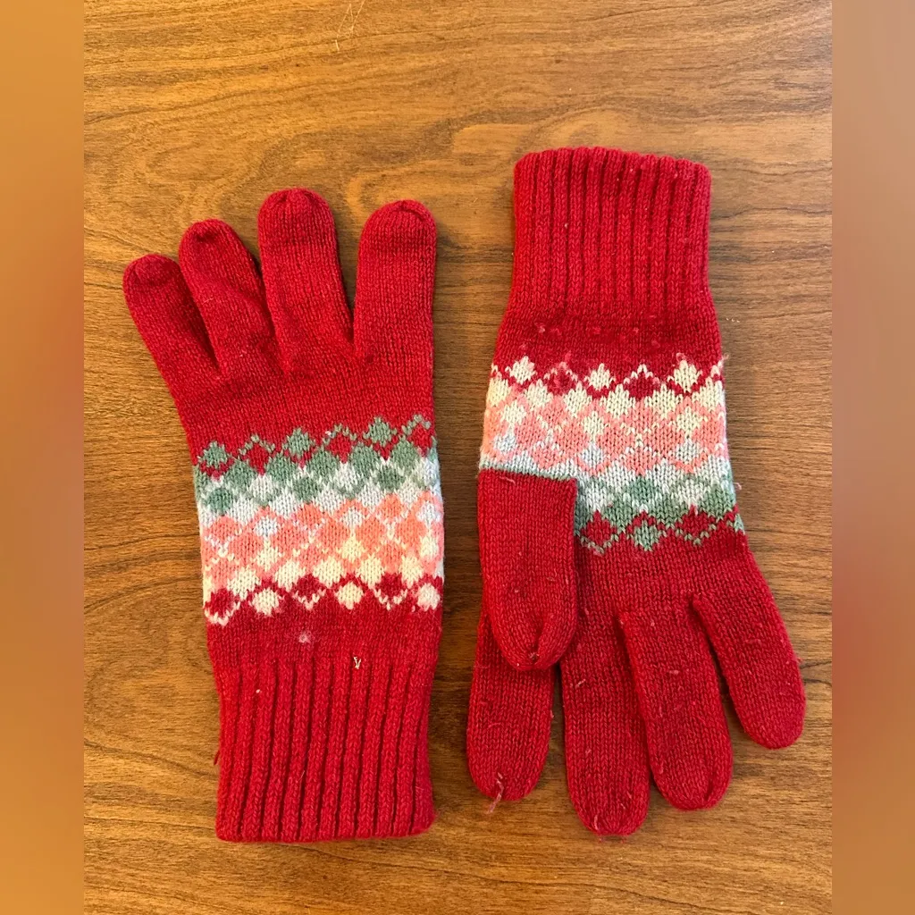 Y2K Angora/lambswool Berkshire Fashions 2001 Fair Isle Gloves – Ladies Christmas White - Image 2