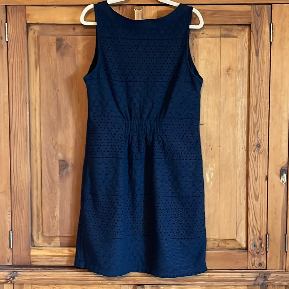 Navy Blue Cotton Eyelet Dress Sz. 14 fits like a 12 - Image 8