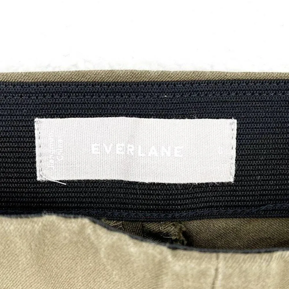 EVERLANE Pants Women Size 8 High Waisted Straight Leg Workwear Tan Elastic Waist - Image 2