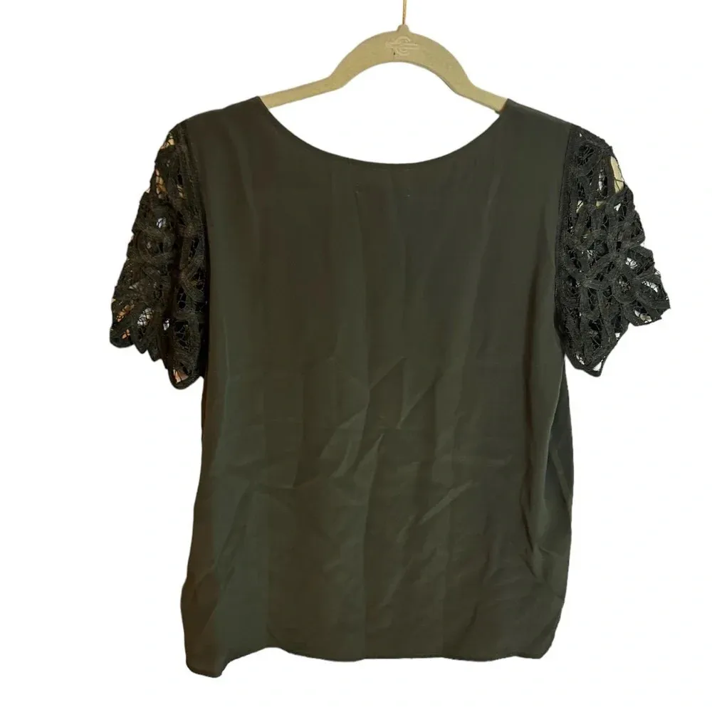 MADEWELL BROADWAY & BROOME CROCHET SLEEVE SILK BLOUSE - Image 2