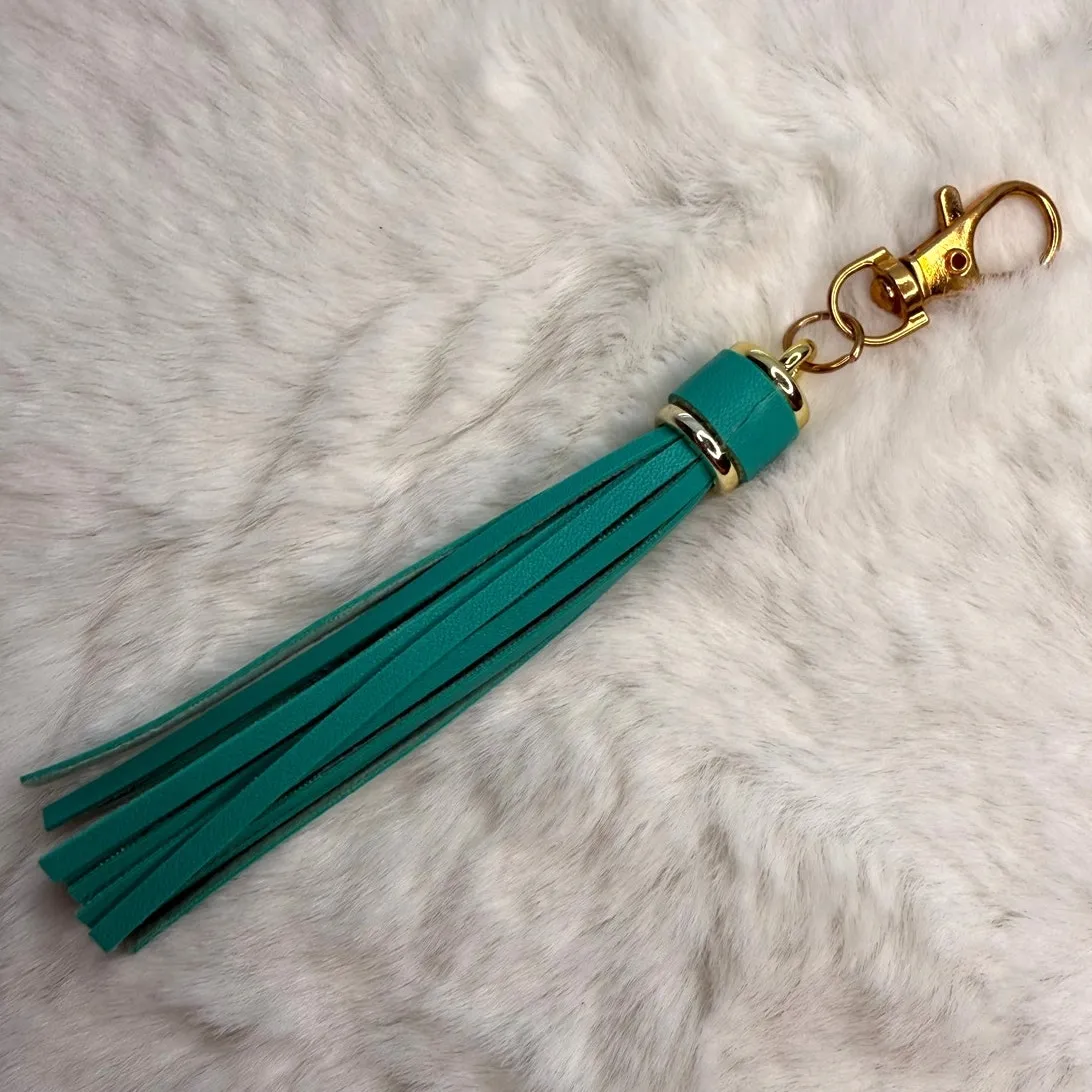 NEW Tassel Bag Charm Tassels Keychains Purse Fashion Charm Blue - Image 2