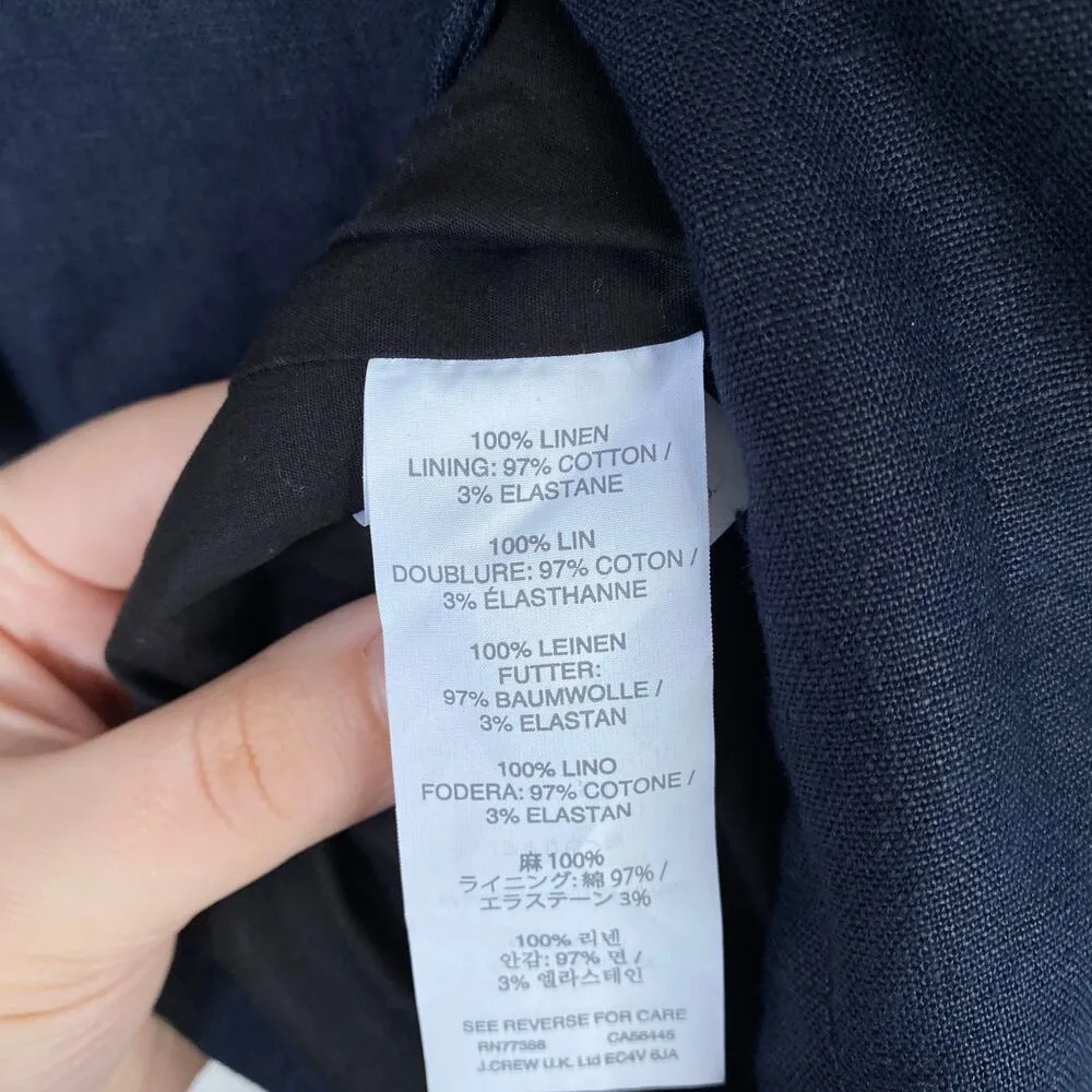 J.CREW Navy Linen Regent Blazer in 100% Linen Jacket B8430 Size 4 NWT Office - Image 7