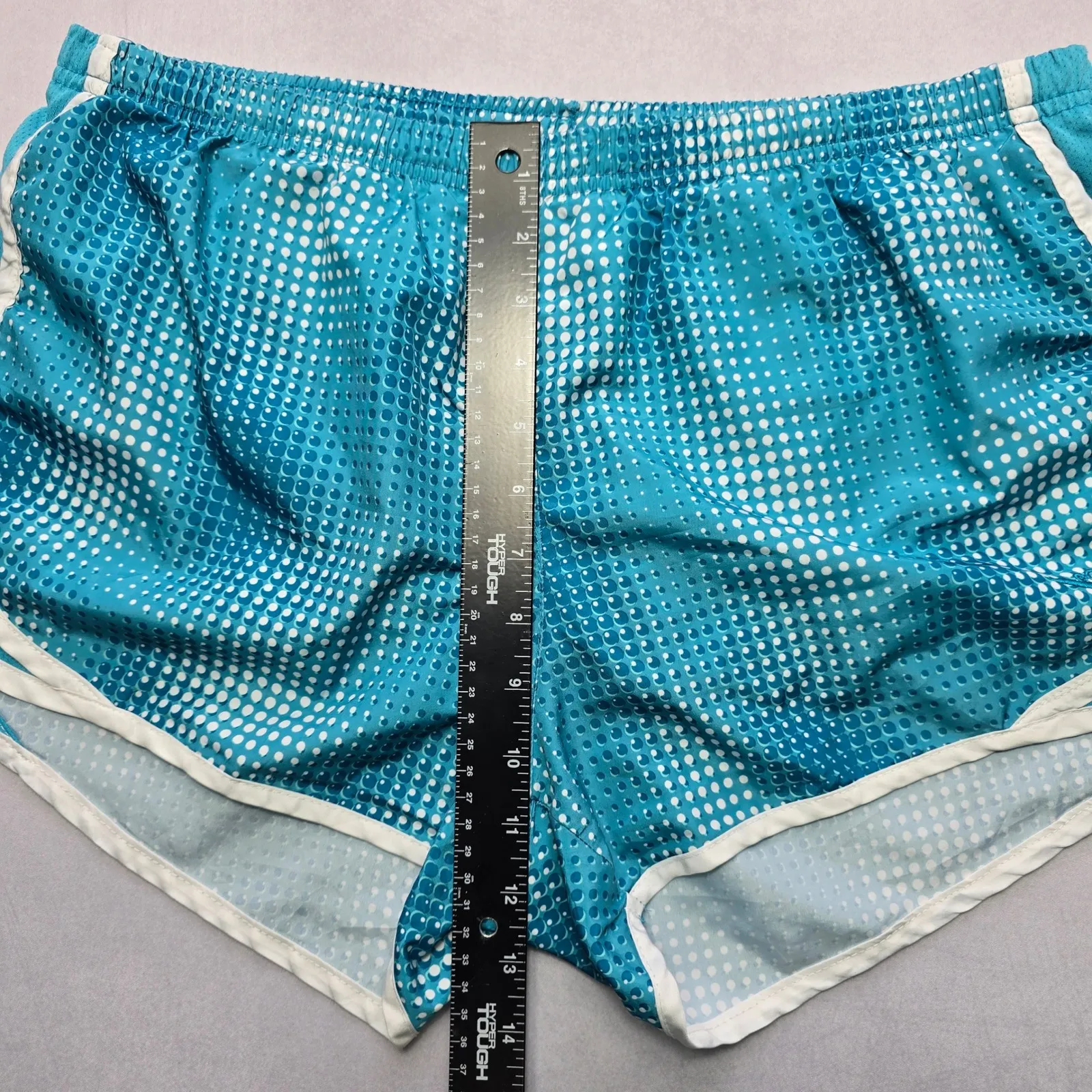 Roxy Blue White Dot Pull On Active Athletic Shorts Running Pants Shorts L Large - Image 5