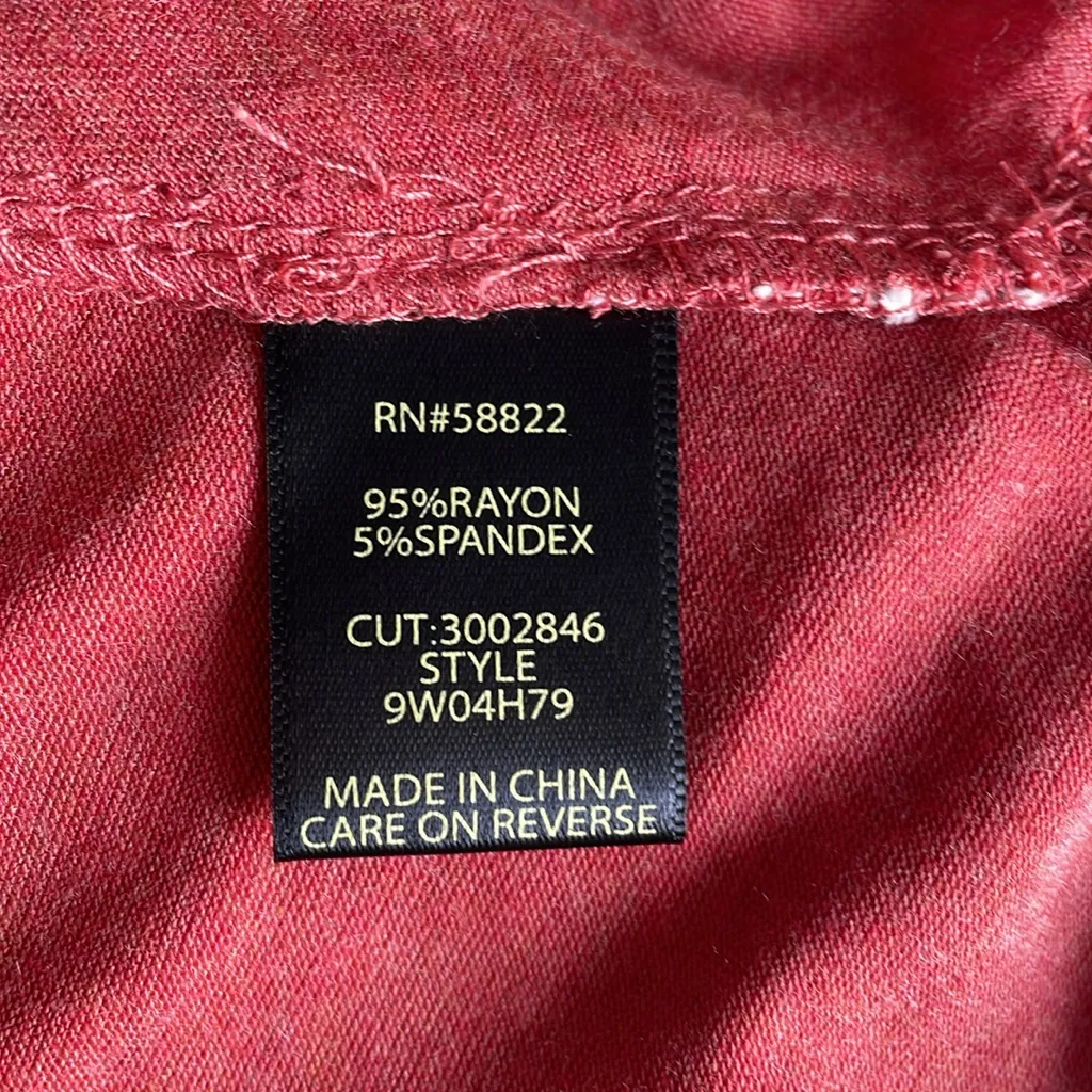 Max Studio Red Rust Short Sleeve Top with Lace Trim - Image 6