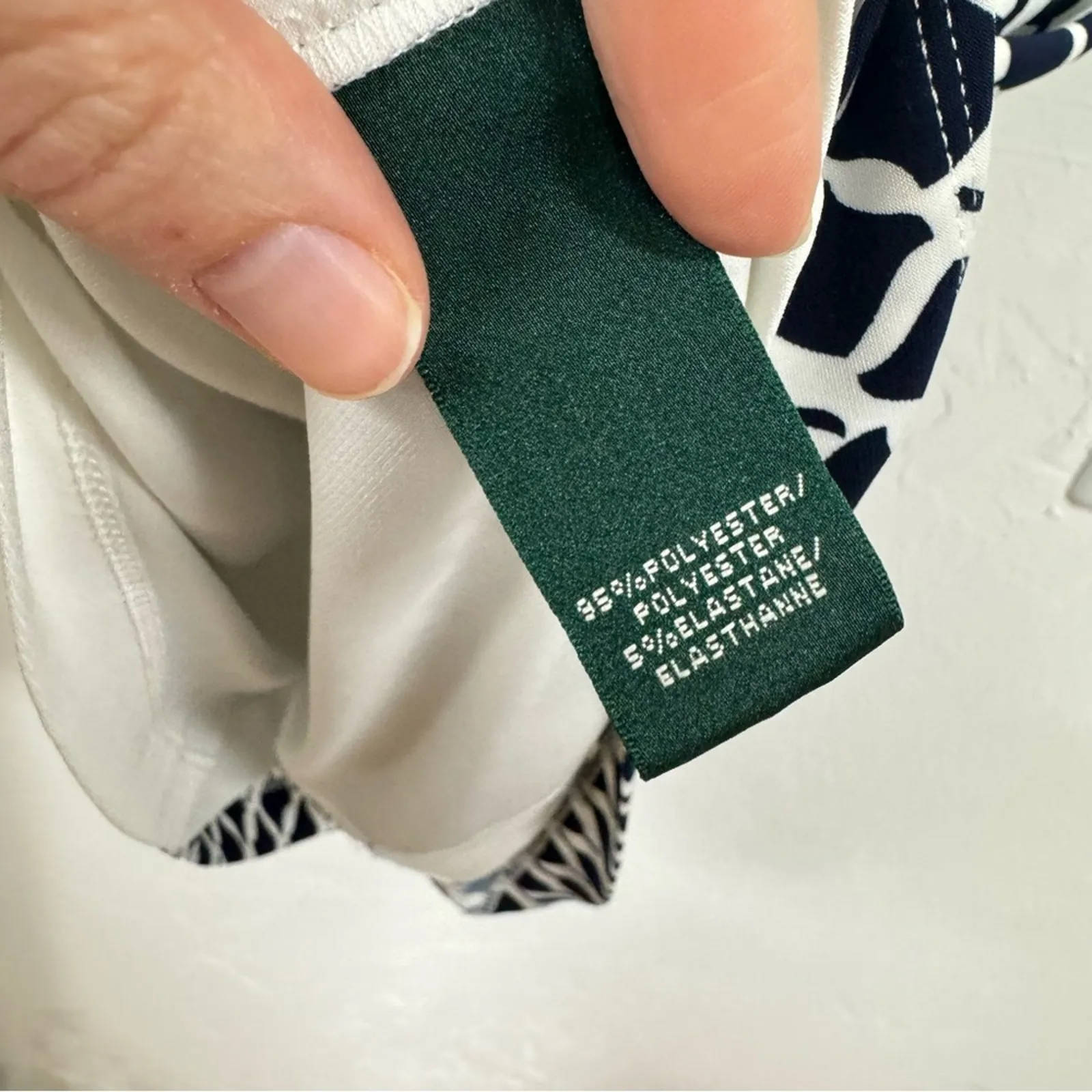 Lauren Ralph Lauren Blue & White Printed Gathered Front Sheath Dress Mini 4 - Image 5