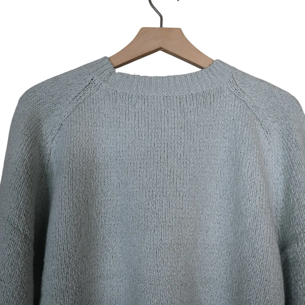 Vince Womens 1X Crewneck Organic Cotton Blend Pebbled Sweater in Mint NEW - Image 5