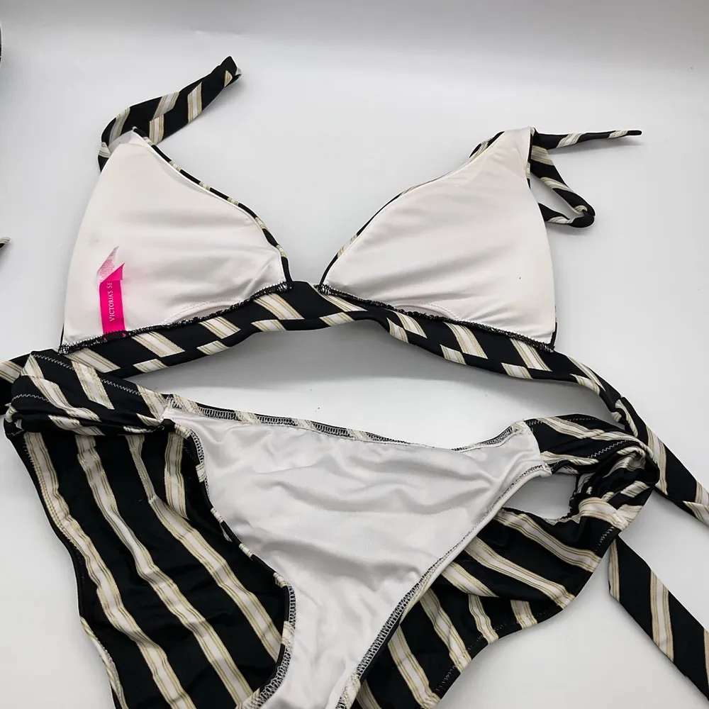 VICTORIAS SECRET PADDED STRIPPED BIKINI - Image 2