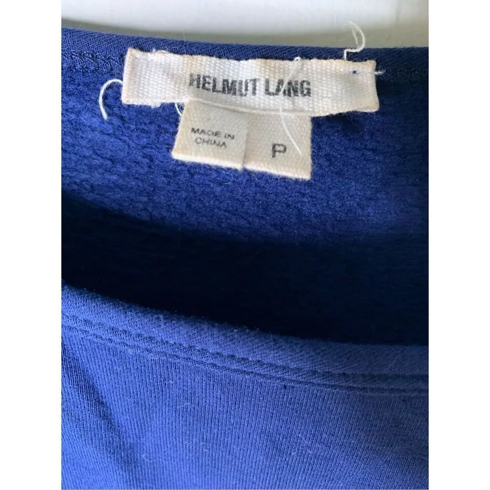Helmut Lang Long Sleeve Top Asymmetrical Sweatshirt navy blue women’s size XS - Image 3