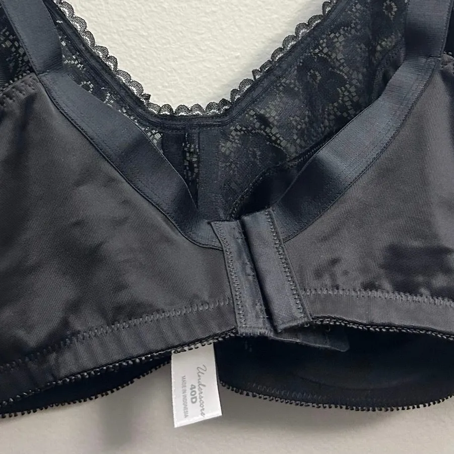Underscore Unlined Underwire Black Bra 40DD Size undefined - Image 8