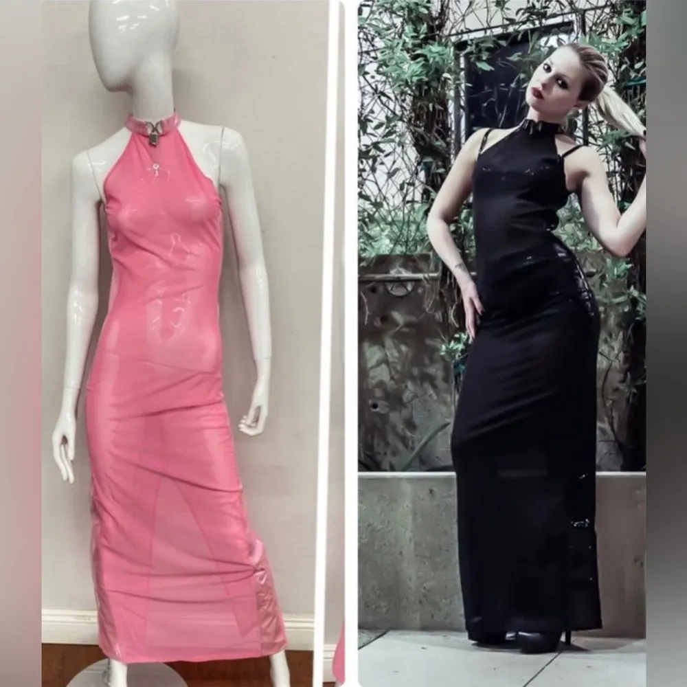 Iron Fist/24 HRS Nun Fuxx Given Pink Maxi Dress with Lock Size Small - Image 4