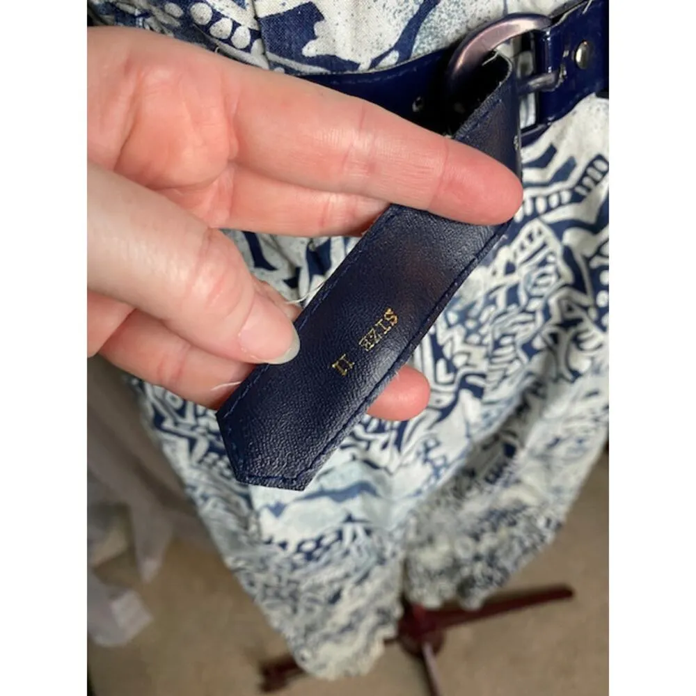 jumpsuit tribal urban overall 1980s navy blue white Size 12 - Image 11