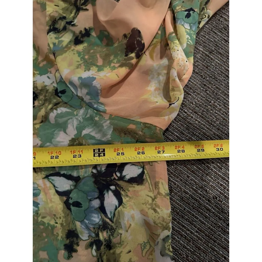 Daniel Rainn Tunic Peach Floral Peasant Boho Tie Neck Tunic Blouse Plus Size 2X - Image 7