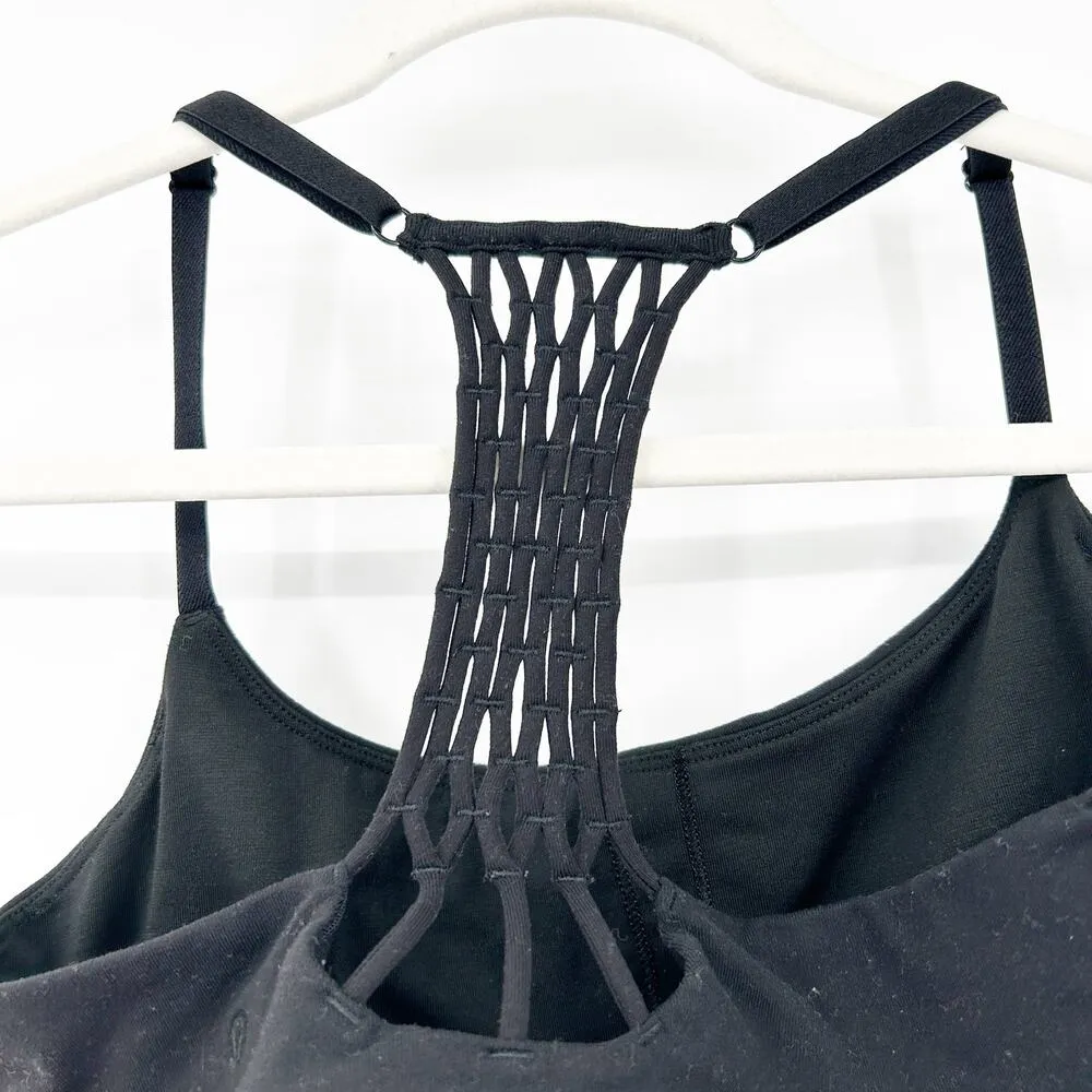 Lululemon Womens Athleisure True Self Macrame Strappy Sports Bra II Size 8 Black - Image 6