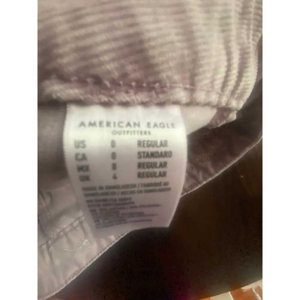 American Eagle Hi-Rise A-Line Skirt Dusty Lavender Corduroy Mini Juniors Size 0 - Image 4