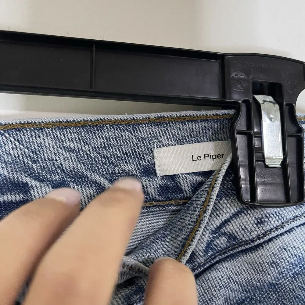 FRAME Le piper medium wash richlake frayed hem high waist jeans size US 27 - Image 4