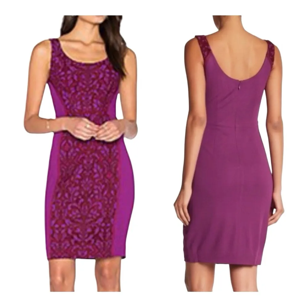 Diane Von Furstenberg Geovana Lace Purple Amethyst/Red Onyx Dress size 8 EUC - Image 2