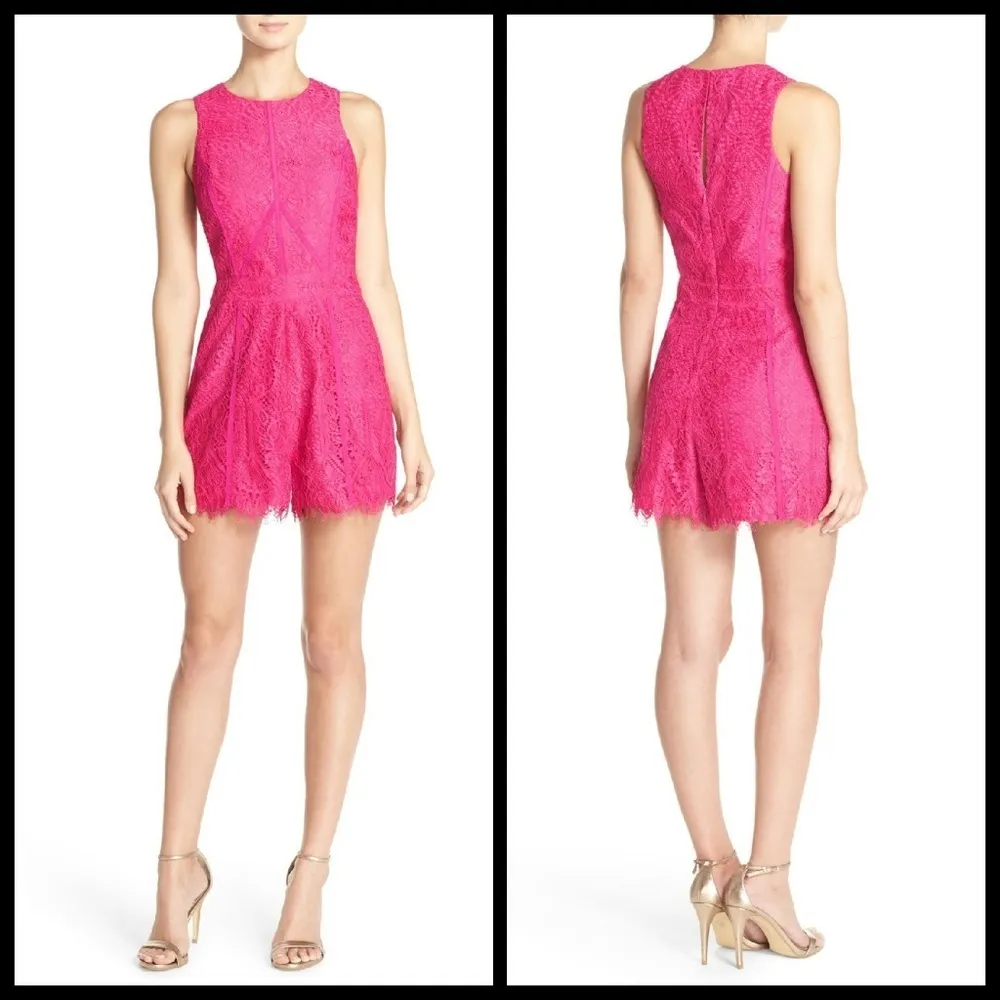 💕ADELYN RAE💕 Pink Lace Fringe Romper Playsuit - Image 3