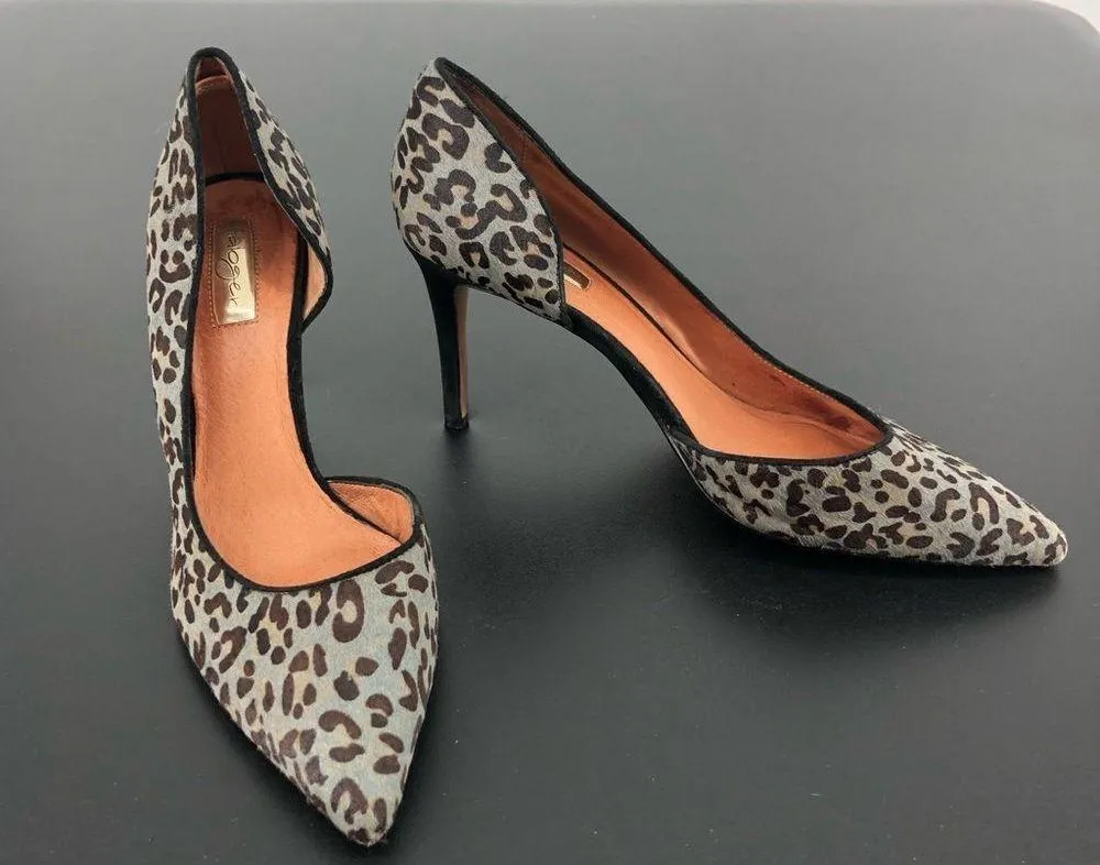 Halogen Leopard Print Heels Calf Hair Marlie D’Orsay Pumps - Image 3