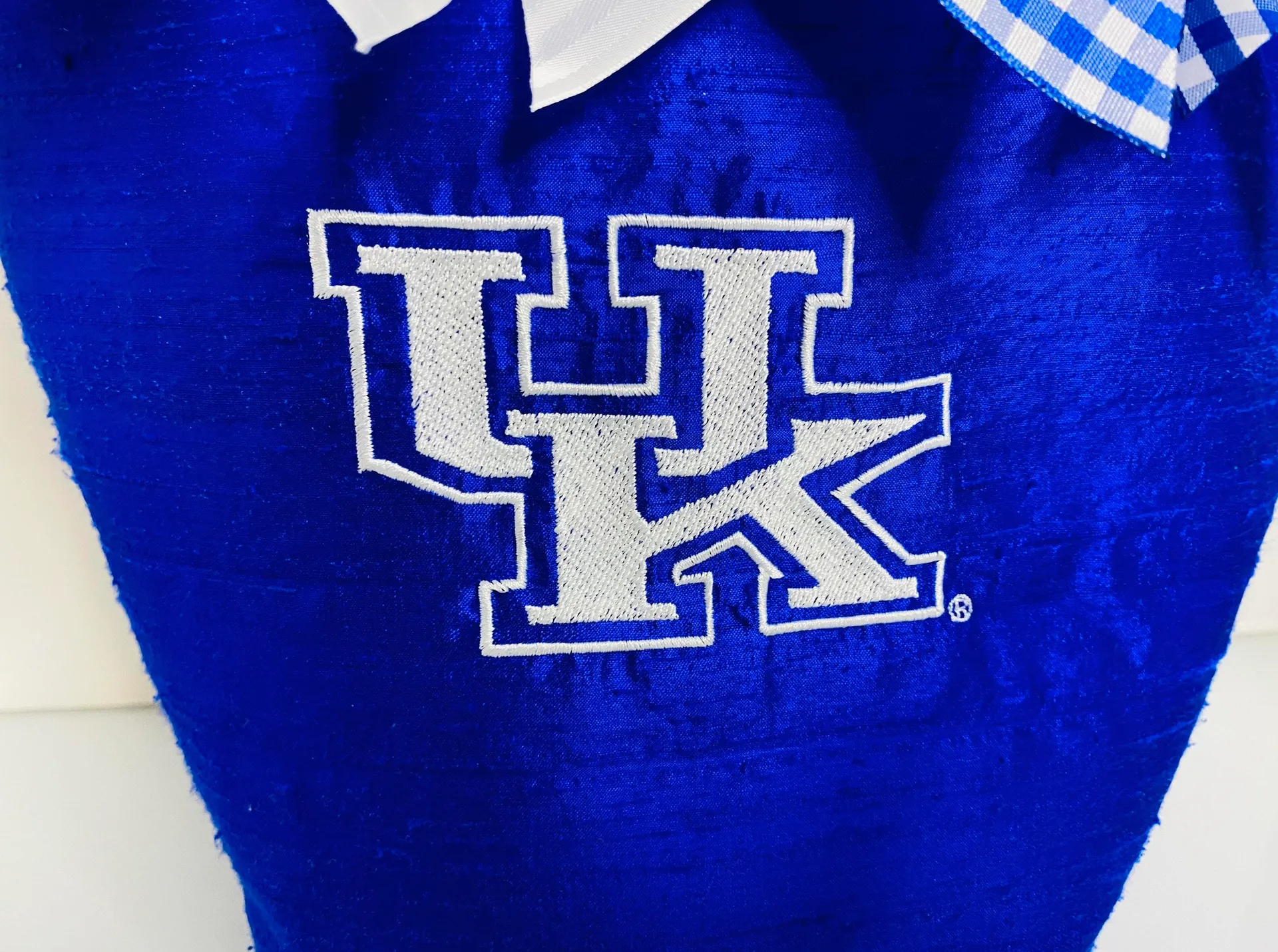 UK University Of Kentucky Wildcats Silk Bucket Purse Blue - Image 5