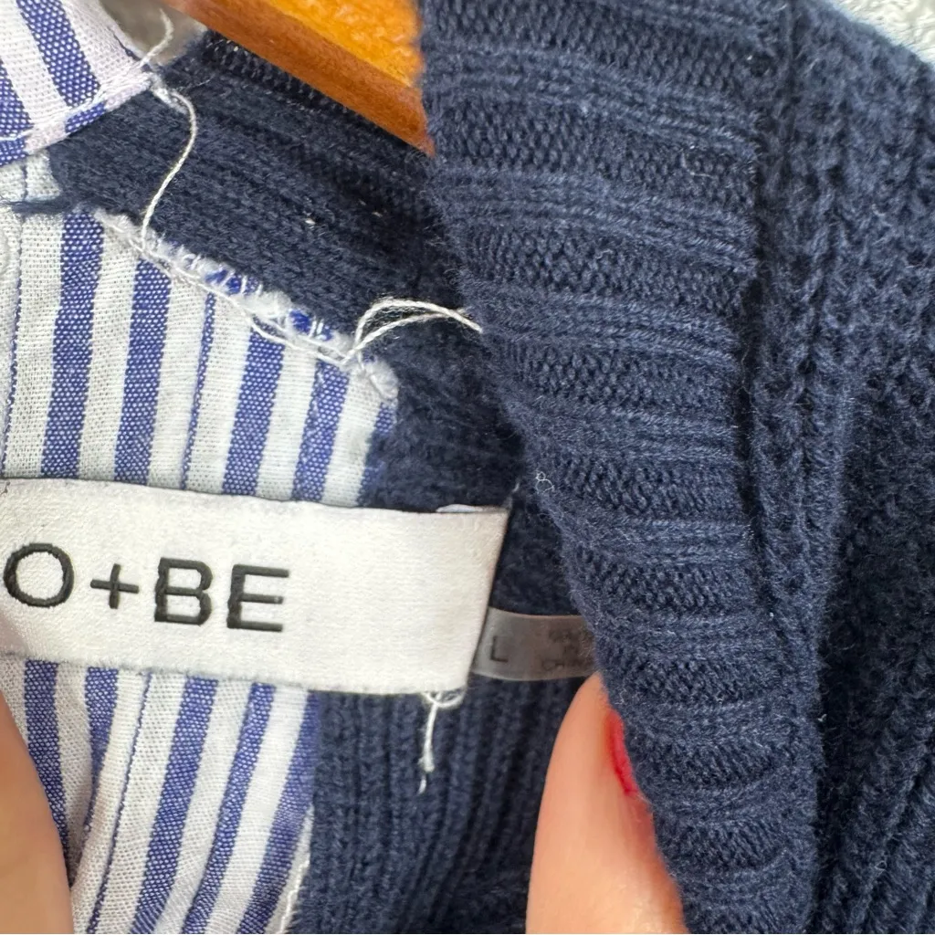 Do + Be Striped Sweater Shirt Combo Top Size Large - Image 5