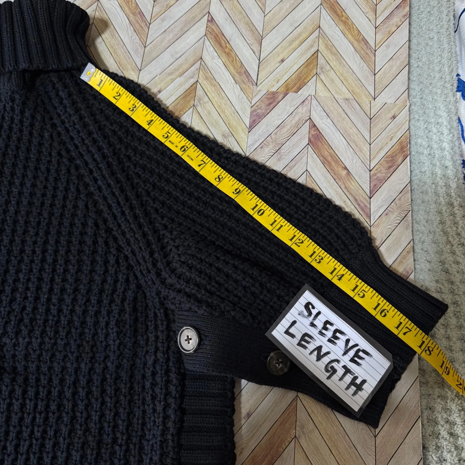 J.Crew Chunky Black Turtleneck Button Short Sleeve Knit Poncho Sweater XS Casual - Image 9