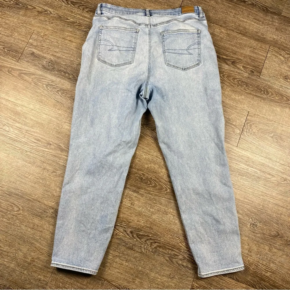 American Eagle Jeans Women 16 Long Curly Mom Jean Faded Straight Next Level Tall - Image 8