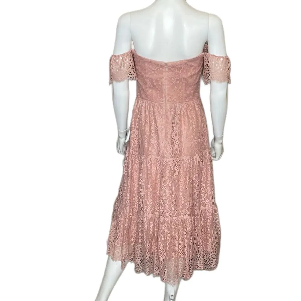 DRESS THE POPULATION River Lace Dress Blush Women’s Sz M - Image 6