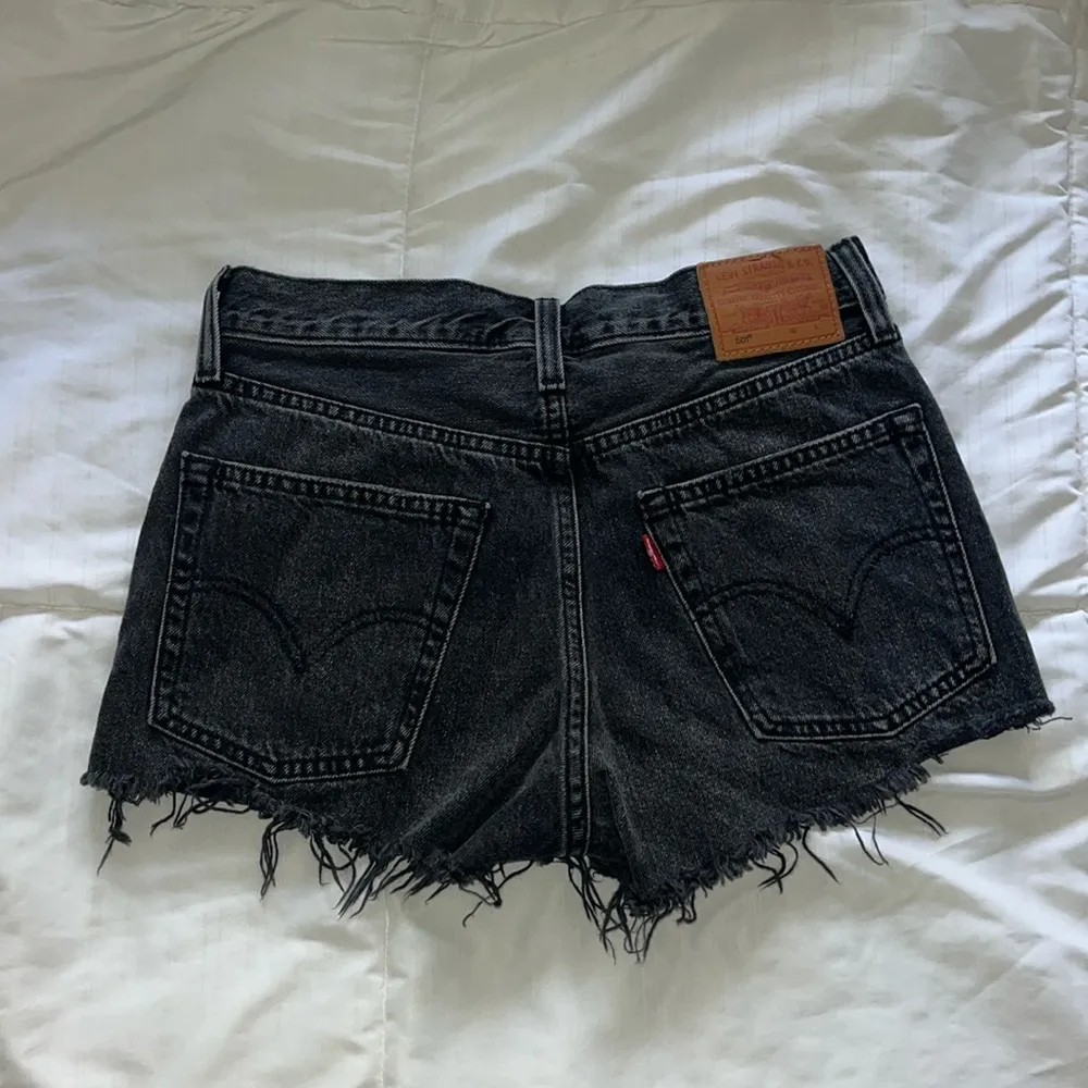 Levi's Black  501 denim shorts - Image 2