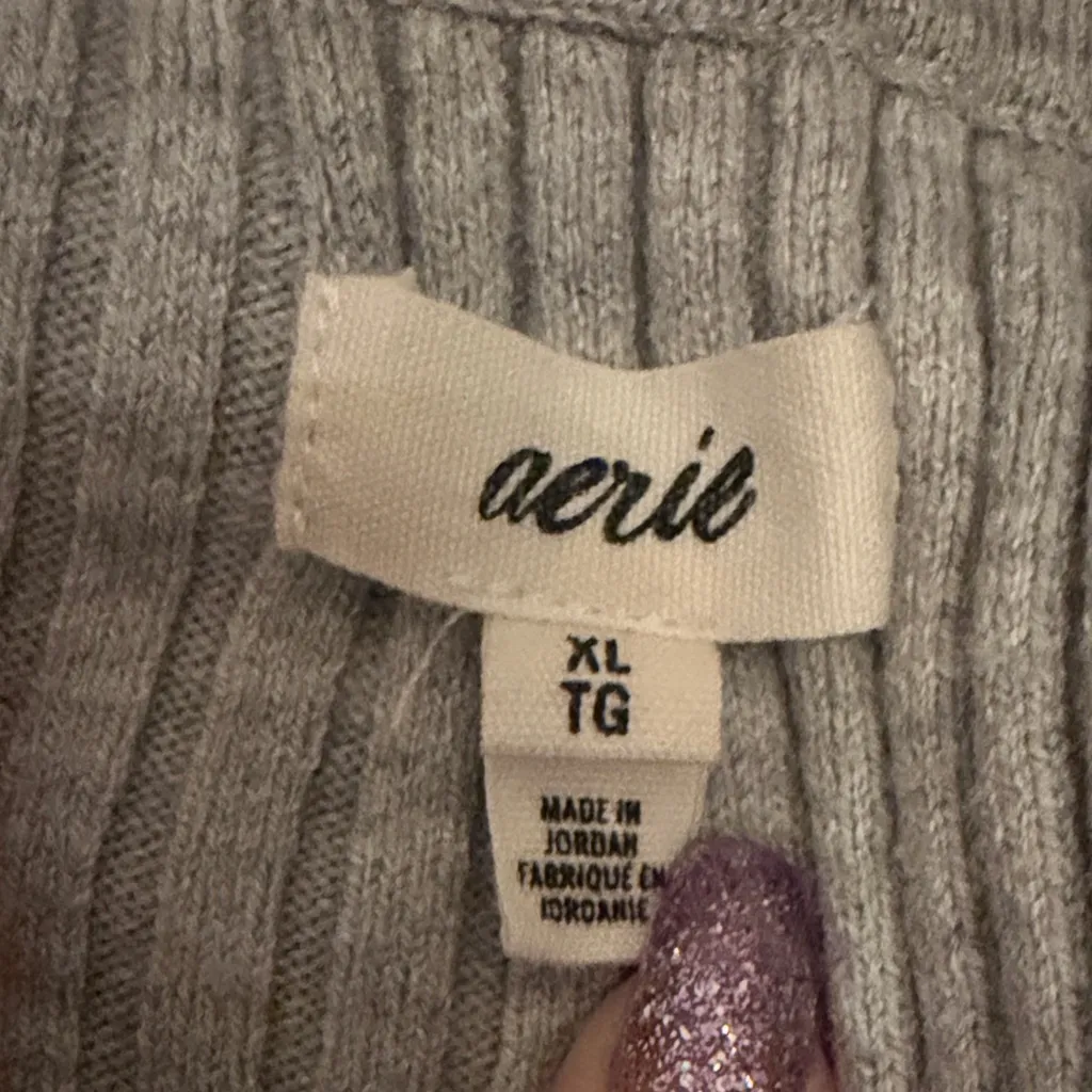 Gray Ribbed Button-Up Sweater - Image 4