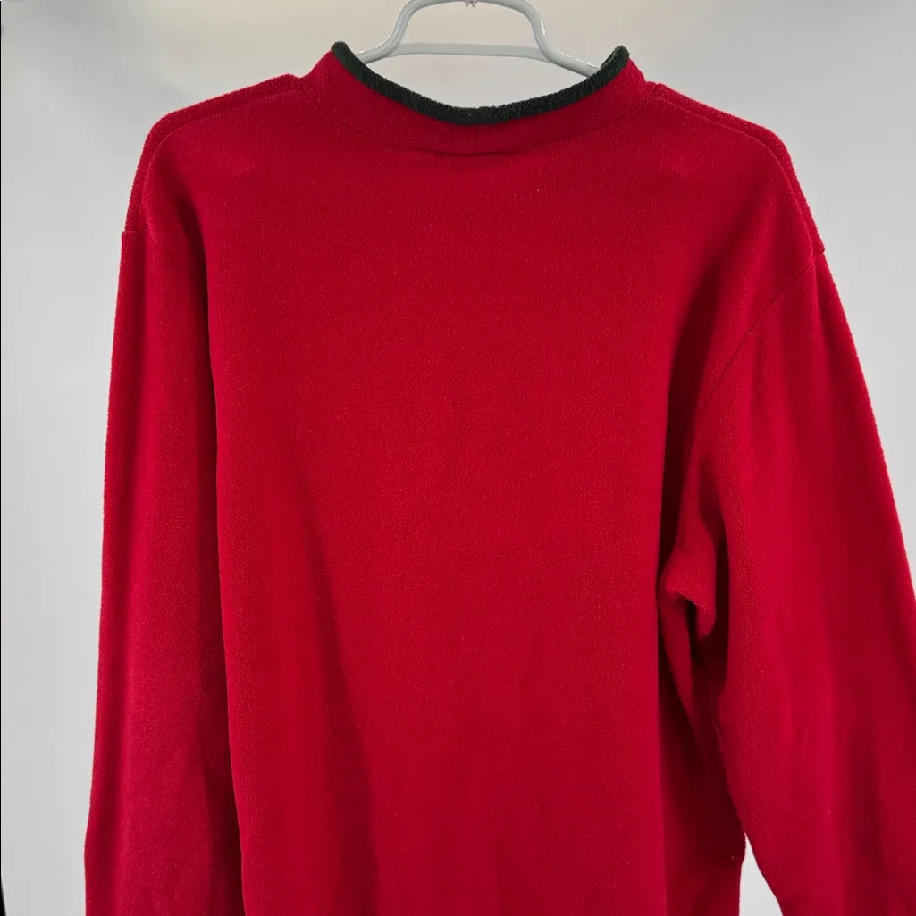 Croft & Barrow Fleece Pullover mock neck embroidered Christmas trees XL holiday - Image 3