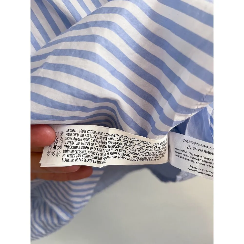 English Factory | Stripe Contrast Mini Shirtdress in Powder Blue | Sz XS - Image 8