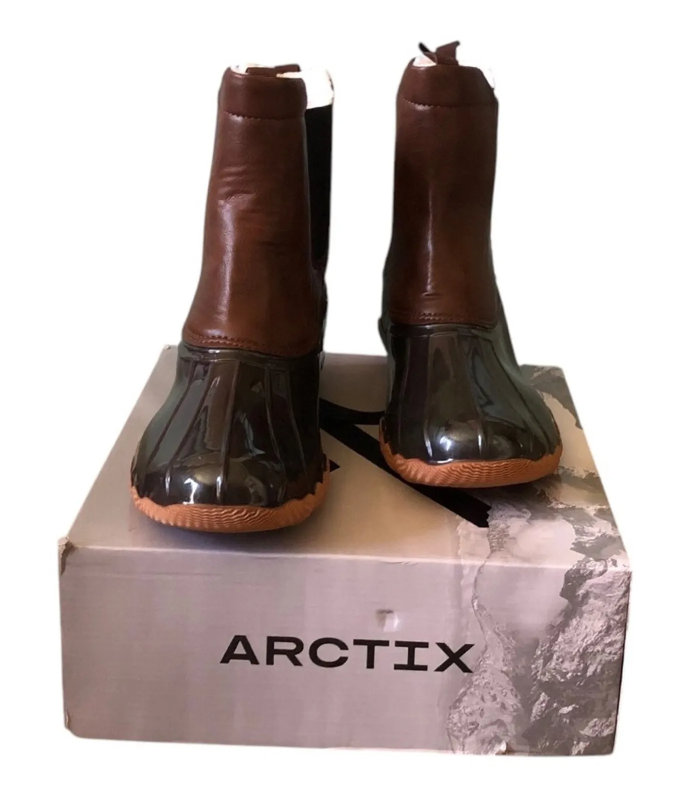 Arctix NIB Women’s McKenzie Pull-On Waterproof Duck Boots Brown Black Size 11 - Image 1