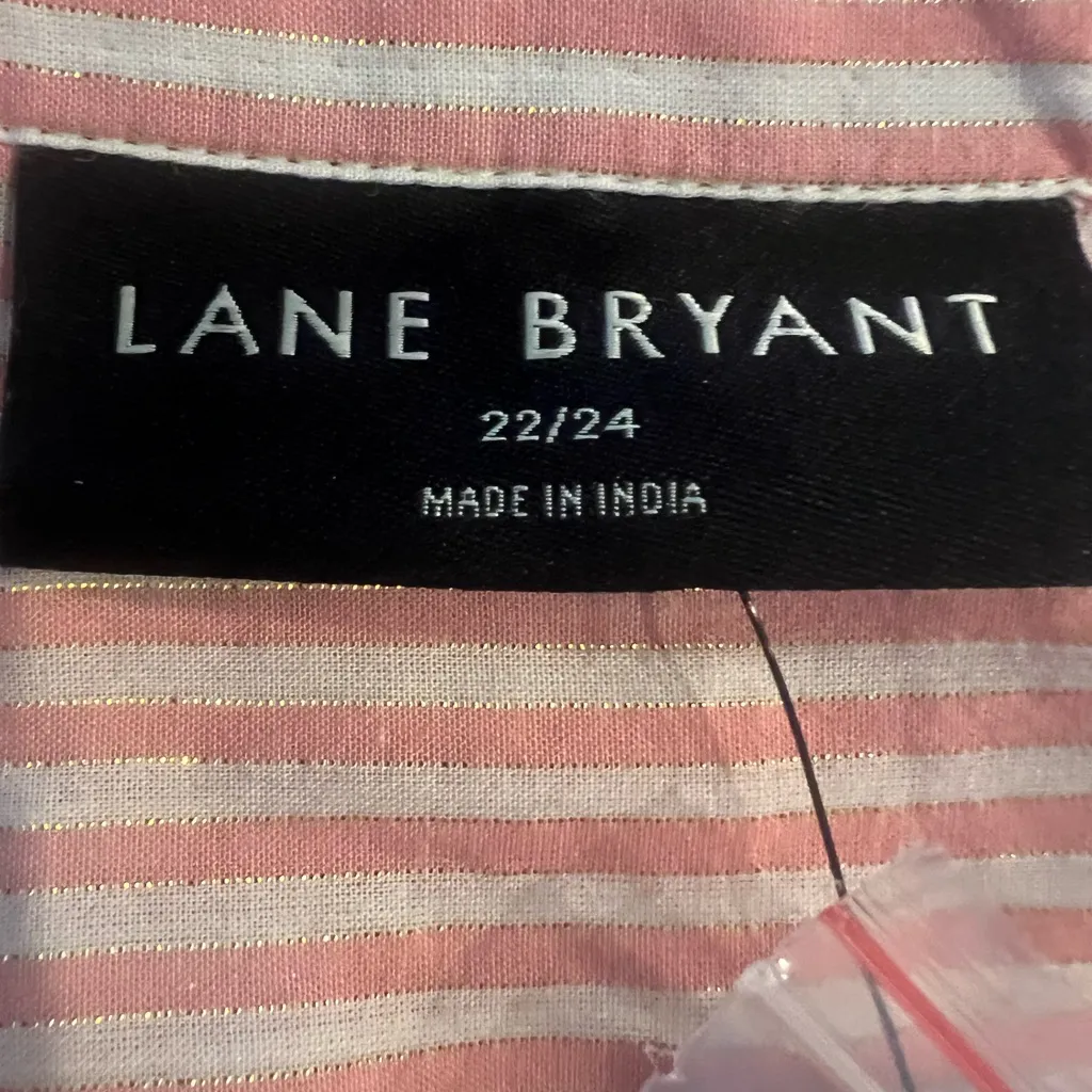 Lane Bryant Tunic Top Size 22/24 Peach White Shirt Smocked New - Image 9