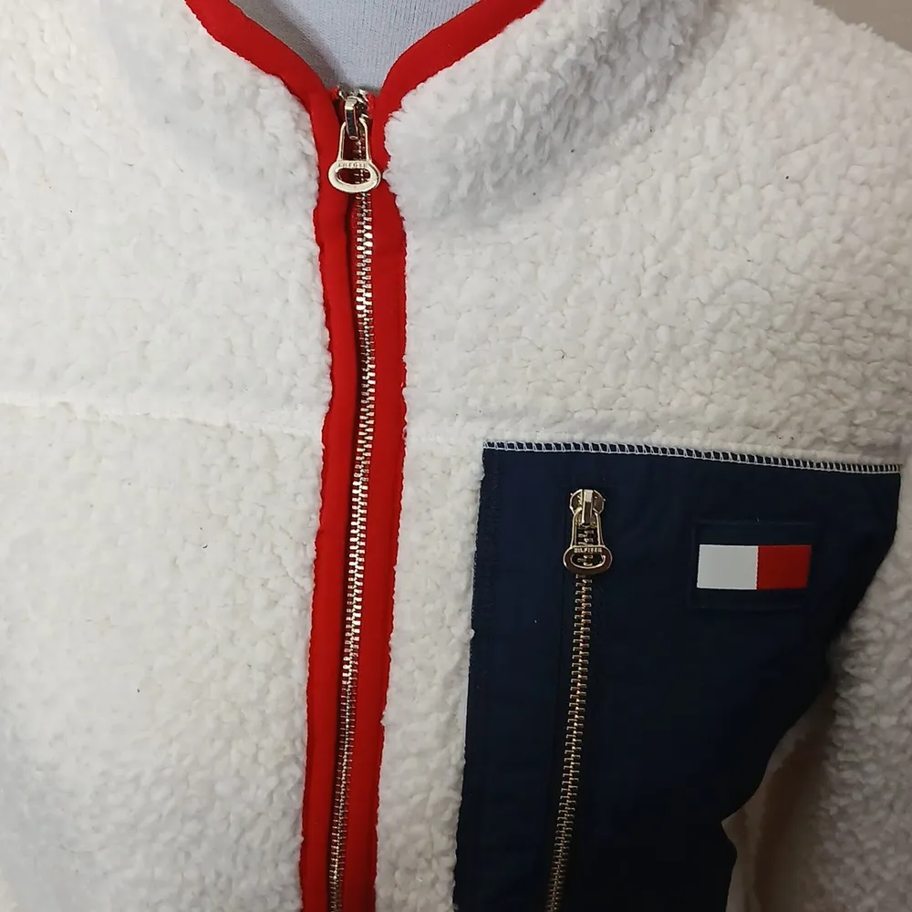 fleece front zip sherpa jacket size small - Image 3