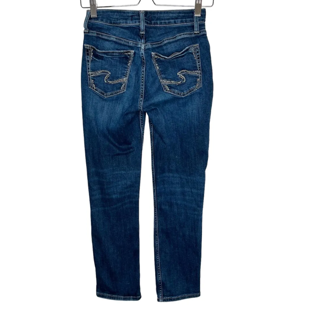 silver jeans co the Avery capri denim blue jeans size 24 country western - Image 2